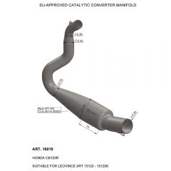 16019 - Exhaust Manifold LeoVince catalysed EU-Approved HONDA CB 125 R (18-19)