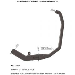 16021 - Auspuffkrümmer LeoVince katalysierten YAMAHA YZF-R / MT-125 (17-19)