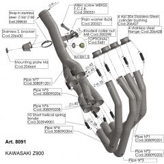 8091 - Exhaust manifold LeoVince Racing KAWASAKI Z 900 (17-19)