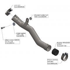 8098 - Exhaust mid pipe LeoVince No-cat BENELLI LEONCINO/TRAIL 500 (17-23)
