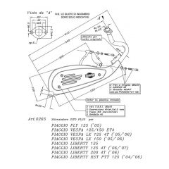 0265 - Muffler Leovince Sito 2T VESPA LX-V 125 ET4 Piaggio LIBERTY RST PTT 125