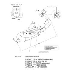 0579 - Muffler Leovince Sito 2-STROKE Aprilia SR 50 MOTARD - Piaggio ZIP FLY 50