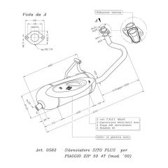 0582 - Muffler Leovince Sito 2-STROKE Piaggio ZIP 50 - Aprilia SR 50