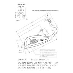 0713 - Muffler Leovince Sito 4-Stroke Piaggio LIBERTY 50